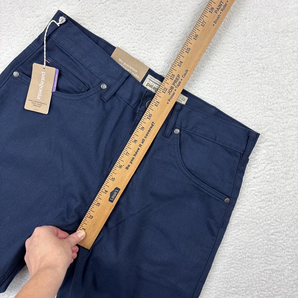NEW PATAGONIA Performance Twill Jeans Mens 31/32 Navy Blue Slim Fit Stretch Pant